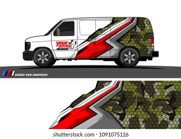 van wrap graphic vector.  abstract background for vehicle vinyl branding