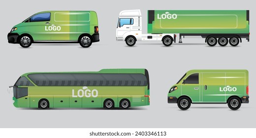 Van Wrap Livery deaign. Ready print wrap design for Van.Company Van, Truck, Delivery Car mock-up set. Abstract geometric graphics design for Business Corporate identity. Company Cars.
