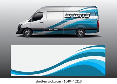 Van Wrap Livery Design. Ready Print Wrap Design Eps 10