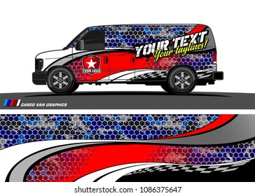 Van wraps design vector. abstract curved shape with camouflage background