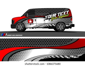 Van wraps design vector. abstract curved shape with camouflage background