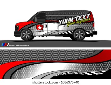 Van wraps design vector. abstract curved shape with camouflage background