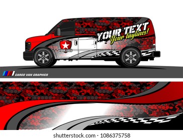 Van wraps design vector. abstract curved shape with camouflage background