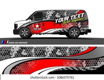 Van wraps design vector. abstract curved shape with camouflage background