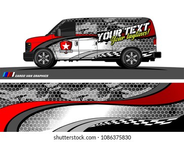 Van wraps design vector. abstract curved shape with camouflage background