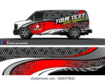 Van wraps design vector. abstract curved shape with camouflage background