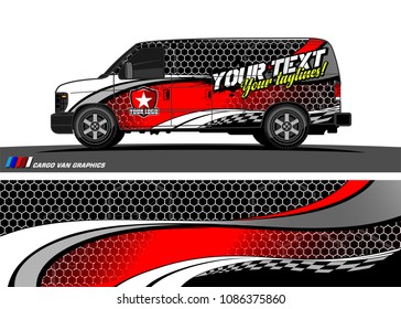 Van wraps design vector. abstract curved shape with camouflage background