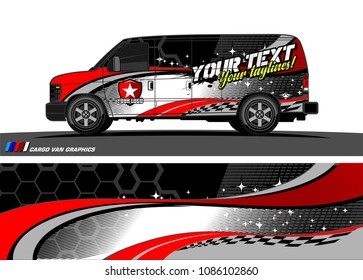 van Wraps design vector. simple curved shape with grunge background 