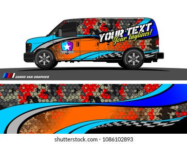 van Wraps design vector. simple curved shape with grunge background 