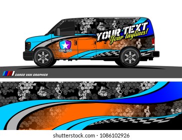 van Wraps design vector. simple curved shape with grunge background 
