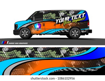 van Wraps design vector. simple curved shape with grunge background 