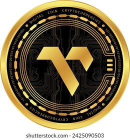 vanar-vanry cryptocurrency illustrations on abstract background. 3d illustrations.