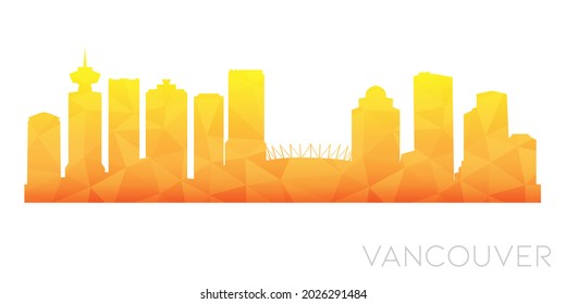 Vancouver, BC, Canada Low Poly Skyline Clip Art City Design. Geometric Polygon Graphic Horizon Icon. Vector Illustration Symbol.