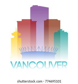 Vancouver Canada America Icon Silhouette Gradient Design City Vector Art 