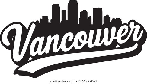 Vancouver Canada City Skyline Silhouette