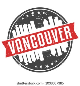 Vancouver Canada Round Travel Stamp. Icon Skyline City Design Vector Badge Seal Illustration Vector.