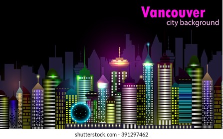 Vancouver Canada skyline silhouette