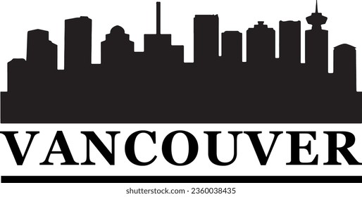 Vancouver Canada Skyline Vector Graphic