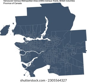 Tratos censales del Área Metropolitana del Censo de Vancouver (CMA), provincia de Canadá en Columbia Británica en 2021