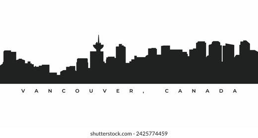 Vancouver city skyline silhouette illustration in vector