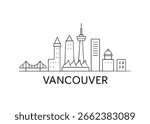 Vancouver city skyline vector on white background
Vector line city skyline