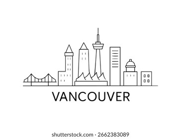 Skyline-Vektor der Stadt Vancouver auf weißem Hintergrund
Skyline der Stadt