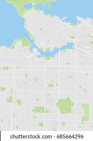 Vancouver colored vector map