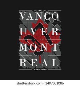 vancouver graphic with background simbol for print t shirt