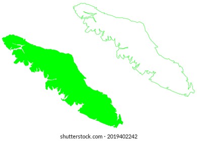 Vancouver island (Canada, British Columbia Province, North America) map vector illustration, scribble sketch Vancouver map