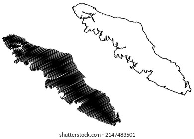 Vancouver island (Canada, British Columbia Province, North America) map vector illustration, scribble sketch Vancouver map