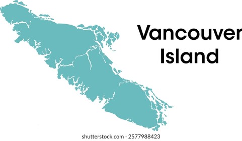 vancouver island map in vectors