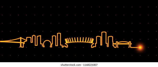 Vancouver Light Streak Skyline