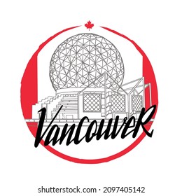 Vancouver Logo, Museum World Of Science City Symbol, Lettering, Travel Invitation