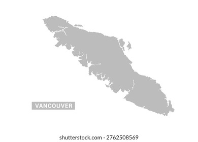 Vancouver map - Minimal Flat Vector Illustration in Black and Gray, Isolated on White Background, Ideal for Infographics, Educational Use, Reports, and Presentations.