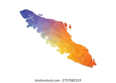 Vancouver Map - Polygon Style Vector Illustration in Rainbow Gradient, Low Poly Multicolor Geometric Design, Isolated on White Background, Suitable for Reports, and Creative Projects.