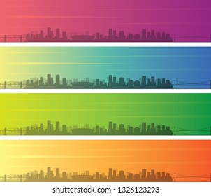 Vancouver Multiple Color Gradient Skyline Banner