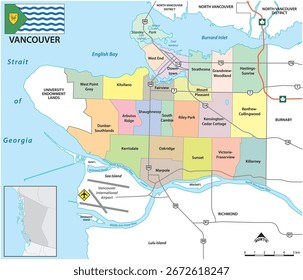 Vancouver road and administrative map