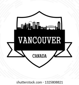 Esquina de Vancouver - ilustración vectorial en blanco y negro