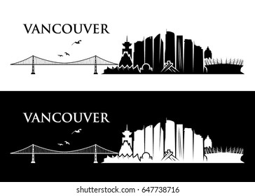 Vancouver skyline - Canada - vector illustration