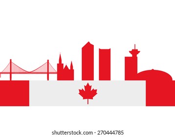 Vancouver skyline - vector illustration
