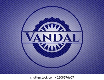 Vandalzeichen mit Denim-Textur. Vektorgrafik. Detaillierte Angaben. 