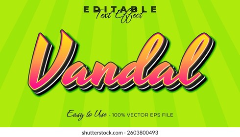 Vandal editable text effect, graphic style collection