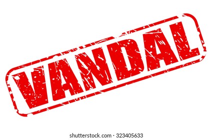 VANDAL red stamp text on white