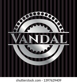 Vandal silver shiny emblem]. Vector Illustration. Mosaic.