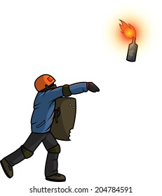 Vandal throws Molotov cocktail