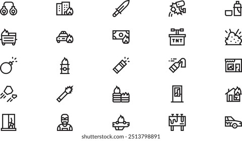 Vandalism icons High-Quality Vector Icons Collection with Editable Stroke. Ideal for Professional and Creative Projects.