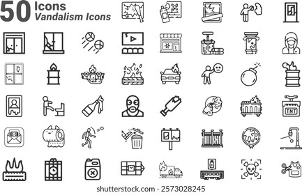 Vandalism Icons Silhouette eps file