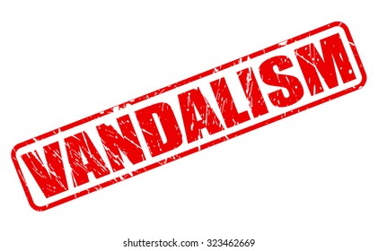 VANDALISM red stamp text on white