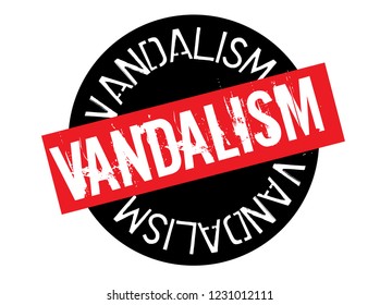 vandalism stamp on white background. Sign, label, sticker.