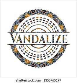 Vandalize arabesque style badge. arabic decoration.